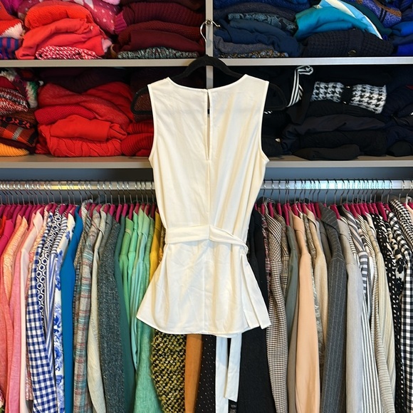 New York Co. white tie front side slits sleeveless top size S - Picture 3 of 3